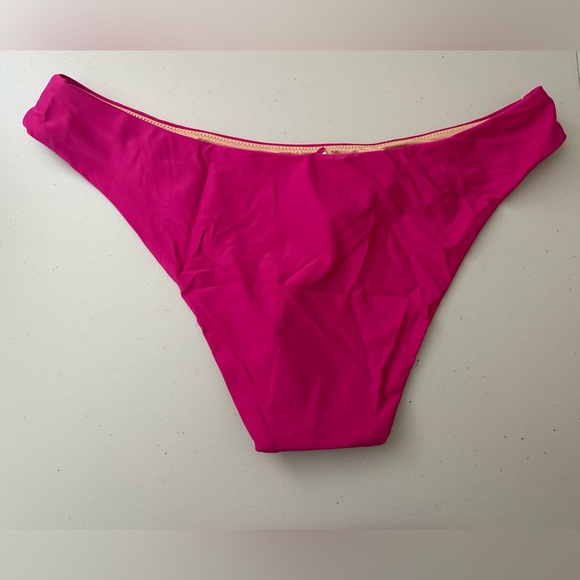J.Crew Curved-Waist Cheeky Bikini Bottom in Fuchsia Pink Size Large - Picture 7 of 7